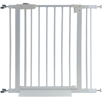 Treppenschutzgitter Absperrgitter weiß ohne Bohren für Sprossen + Rampe 81-92cm