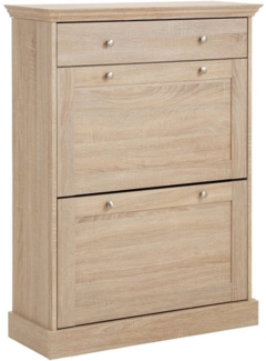 loft24 Schuhkipper Bianca, Schuhschrank, 2 Klappen, 1 Schublade, MDF, Landhausstil