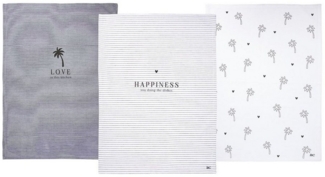 Bastion Collections Geschirrtuch, Farbe: Weiß, Motiv: Love in this kitchen