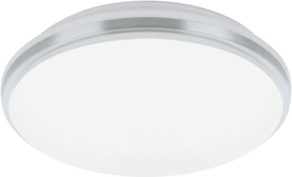Eglo 900365 Deckenleuchte PINETTO Kunststoff weiss, chrom LED 18W 4000K H:6. 5cm Ø34cm