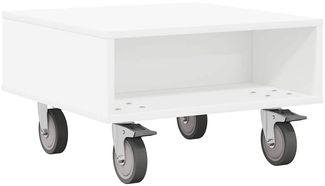 vidaXL Beistelltisch mit Rädern Weiß 50,5 x 50 x 30 cm Holzwerkstoff 891024