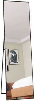 FUROKOY Spiegel Ganzkörperspiegel mit stützenden Racks Wandspiegel mit Metallrahmen (Packung, 1-St, Explosionsgeschützte Linsen), 140x40 cm,Standspiegel,Schwarze Grenze,HD großer Wandspiegel
