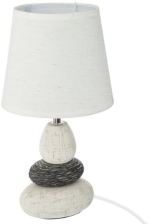 Tischlampe mit Schirm, Ø 18x33 cm, weiß mit Steinfuß