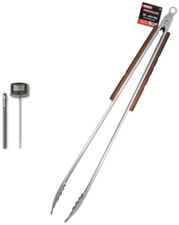 BlueCraft Grillbesteck-Set, 56 cm BBQ XXL Grillzange + Weber Digital Thermometer Basic 8304, 6492