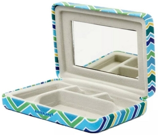 WestCraft Schmucketui tragbares kleines Schmuckkästchen Etui, Reise Schmuckaufbewahrung, Schmuckschatulle Reise Mini Jewelry Box für Ringe, Ohrringe, Halskette