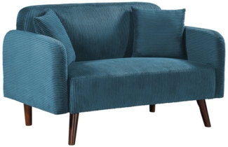 2-Sitzer Sofa Midt 132x70x81 cm Cord Blau [en. casa]