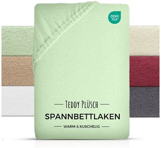 Carpe Sonno Spannbettlaken Teddy Plüsch Winter Bettlaken 90x200 100x200 140x200 180x200 200x200, Fleece, Gummizug: rundum, (1 Stück), Warmes Spannbettlaken 90x200 Kuscheliges Spannbetttuch Grün