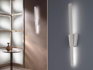 Flache LED Wandleuchte 2er Set Silber - indirekte Wandbeleuchtung