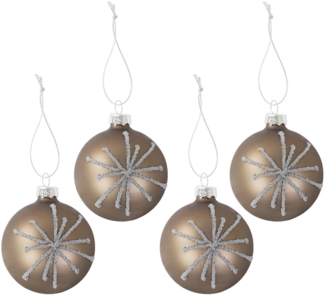 Glas-Christbaumkugeln Perla 4er-Set Weihnachtsbaumkugeln Tannenbaumschmuck 6cm