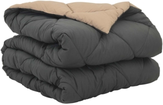 vidaXL Ganzjahresbettdecke Anthrazit und Taupe 220x135 cm Mikrofaser 42025541