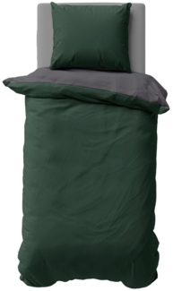 One Home Bettwäsche Doubleface, Satin, 2 teilig, Uni Wende, kühlend weich Sommer, Normalgröße
