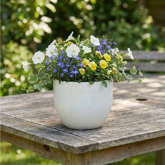 Teramico Blumentopf Pflanzgefäß Keramik "EGG-POT" Jade + Weiß - Ø 21 - 38 cm Frostfest (1 St), Frostfest, UV-Fest