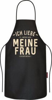 RAHMENLOS® Grillschürze Kochschürze als Geschenk für Ehemänner - Ich liebe meine Frau (Bier)