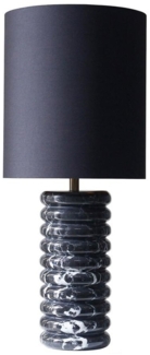 Tischleuchte 14 x 14 x 65 cm Marmor Messing Leinen Schwarz