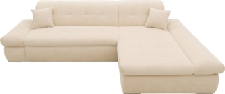 DOMO collection Ecksofa Moric, L-Form, XXL-Sofa - Breite 300cm, viel Platz, auch in Cord, wahlweise mit Bettfunktion und Armteilverstellung, Cord, Creme
