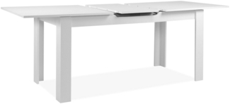 Finori Birmingham 80B Auszugstisch, weiß | Auszugstisch für Esszimmer | Maß: B x H x T ca. 160-200 x 75 x 80 cm | Zeitlos & Praktischer Auszugstisch - ausziehbar von 160 cm auf 200 cm (1 Einlegeplatte á 40 cm)
