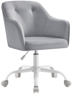 Songmics Homeoffice Stuhl, Drehstuhl, Schreibtischstuhl, höhenverstellbar, bis 110 kg belastbar, Samt, für Arbeitszimmer, Schlafzimmer, taubengrau