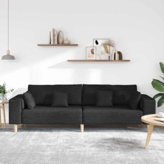 vidaXL Stoffsofa mit Kissen, 208 cm, Stoff, Schwarz
