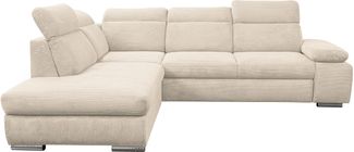 WERK2 Ecksofa Alicante Cord, inkl. Bettfunktion & Bettkasten, Breite 280cm, L-Form, Schlafsofa mit Bettkasten & verstellbaren Kopfstützen.