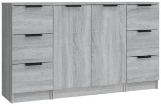 Sideboards 3 Stk. Grau Sonoma Holzwerkstoff [3115842]
