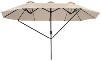 tectake Sonnenschirm Silia, geeignetes Set für Terrasse oder Garten, Parasol inkl. Windsicherung und Schutzhülle, 460 x 270 cm