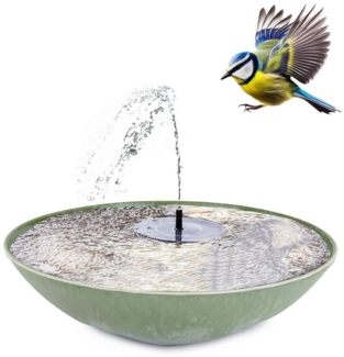 matches21 HOME & HOBBY Wasserspiel Outdoor Solar Brunnen Set 45cm, (2 tlg), Große Schale in grün als Garten-Brunnen