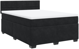 vidaXL Boxspringbett mit Matratze Schwarz 140x190 cm Samt 3286308