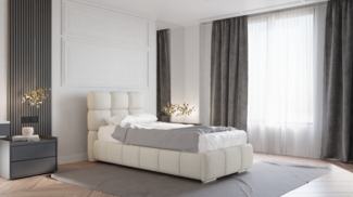 PANDA MÖBEL GmbH Polsterbett BLISS Luxus-Bett mit Bettkasten