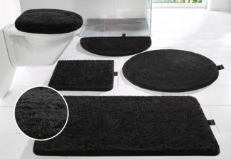 Bruno Banani Badematte Lana, Badvorleger, Badezimmer Teppich, Höhe 25 mm, rutschhemmend beschichtet, fußbodenheizungsgeeignet, schnell trocknend, strapazierfähig, Polyacryl, rechteckig, 3-tlg. Hänge-WC Set, Badteppich, Badematten, unifarben, auch als 3...