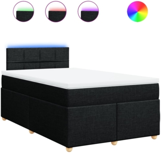 vidaXL Boxspringbett mit Matratze Schwarz 120x190 cm Stoff 3288921