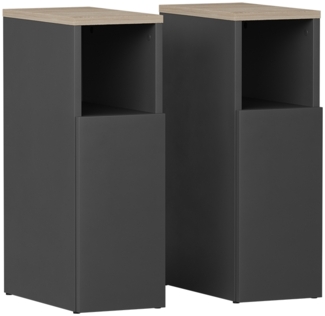 Vicco Nachttisch Anthrazit/Sonoma 2er set, Enton