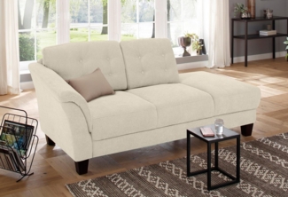 Home affaire Recamiere Trondheim, freistehend, mit Federkern, Knopfheftung im Rücken, Füße Buche