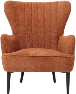 Lounge-Sessel HWC-K37, Cocktail-/Ohrensessel Polsterstuhl Retro Vintage Stoff Chenille (500g/m²) Öko-Tex ~ orange