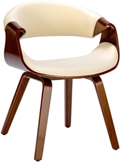 Esszimmerstuhl VIZON - Kunstleder Walnuss/creme 62 x 52 x 76 cm | Essstühle Esszimmerstühle Küchenstühle Wohnzimmerstühle