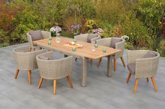 Merxx Imperia Set 7tlg, Ausziehtisch, 120 x 80 x 160 cm