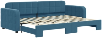 vidaXL Tagesbett Ausziehbar Blau 80x200 cm Samt 3196921
