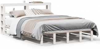 vidaXL Massivholzbett ohne Matratze Weiß 150x200 cm Kiefernholz 3306499