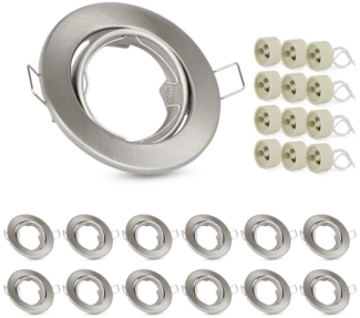 Nettlife LED Einbaustrahler 12ER Einbaustrahler GU10 Set Einbaurahmen