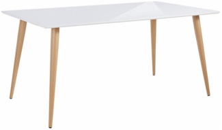 loft24 Esstisch Canton, Tischplatte in Hochglanz, Beine in Holzoptik, Breite 160 cm