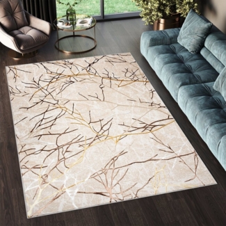 Tapiso Designteppich GOLDEN, rechteckig, Höhe: 16 mm, Wohnzimmer, Schlafzimmer, modern Design