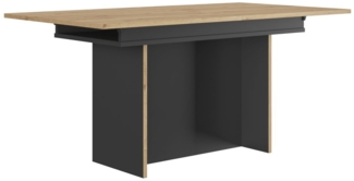 Calicosy Rechteckiger Tisch mit ausziehbarem Fuß und 1 Verlängerung Raphael - L160 cm - Schwarz