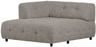 Modulsofa Louis Chaiselongue aus grobmaschigen Stoff Links, Braun