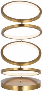 Casa Padrino Luxus LED Tischleuchte Gold Ø 25 x H. 53 cm - Runde Schreibtischleuchte