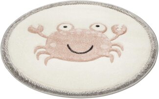 Esprit Teppich Crab ESP-21074, rund, Höhe: 13 mm, Rundteppich mit Krabben Motiv