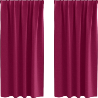 vidaXL Vorhänge mit Vorhängen 2 pcs Weinrot Polyester 4107464