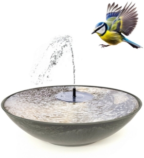 matches21 HOME & HOBBY Wasserspiel Outdoor Solar Brunnen Set 45cm, (2 tlg), Große Schale in schwarz als Garten-Brunnen
