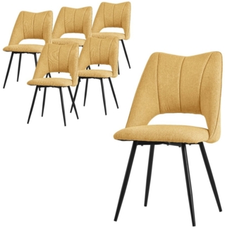ML-DESIGN Stuhl Esszimmerstühle mit Rückenlehne moderne Design Lounge Küchenstühle (6 St), Polsterstuhl Esstischstühle 6er Set Clubsessel Polyester bis 120kg