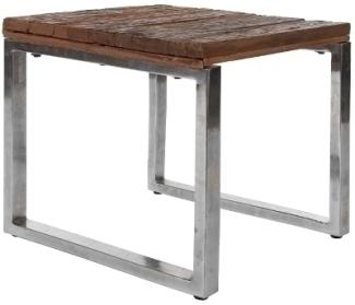 Beistelltisch Xavier 50 x 50 x 47 cm Holz dunkel Natur mit Metallgestell Silber