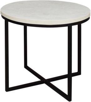 Couchtisch Rund Elesa 3 60x51x60 Holzwerkstoff Schwarz/Keramik weiß