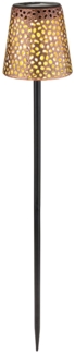 LED Außenleuchte, Lichtspiel, Metall, Akku, gold, H 70cm